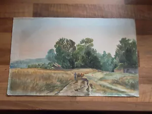 Schönes Gemälde Landschaft Natur Bauern Kühe Malerei - Bild 1 von 8