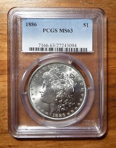 1886 P Morgan Silver Dollar ~ PCGS Graded MS63 - Picture 1 of 4