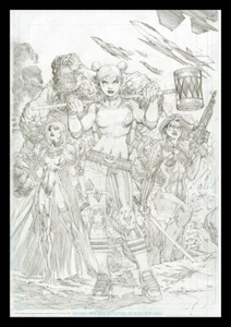 FaNaTtik - 42 x 30 cm - DC Comics Original Art Print - Harley Quinn by Jim Lee - Imagen 1 de 1