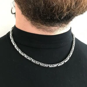 ORIGINAL 5mm Men Bali Byzantine Necklace Chain 925 Sterling Silver 20 Inch 64GR - Picture 1 of 12