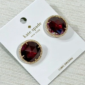 Nwt - Kate Spade NY She Has Spark Fuchsia Crystal Stud Pierced Glam Earrings - Picture 1 of 5