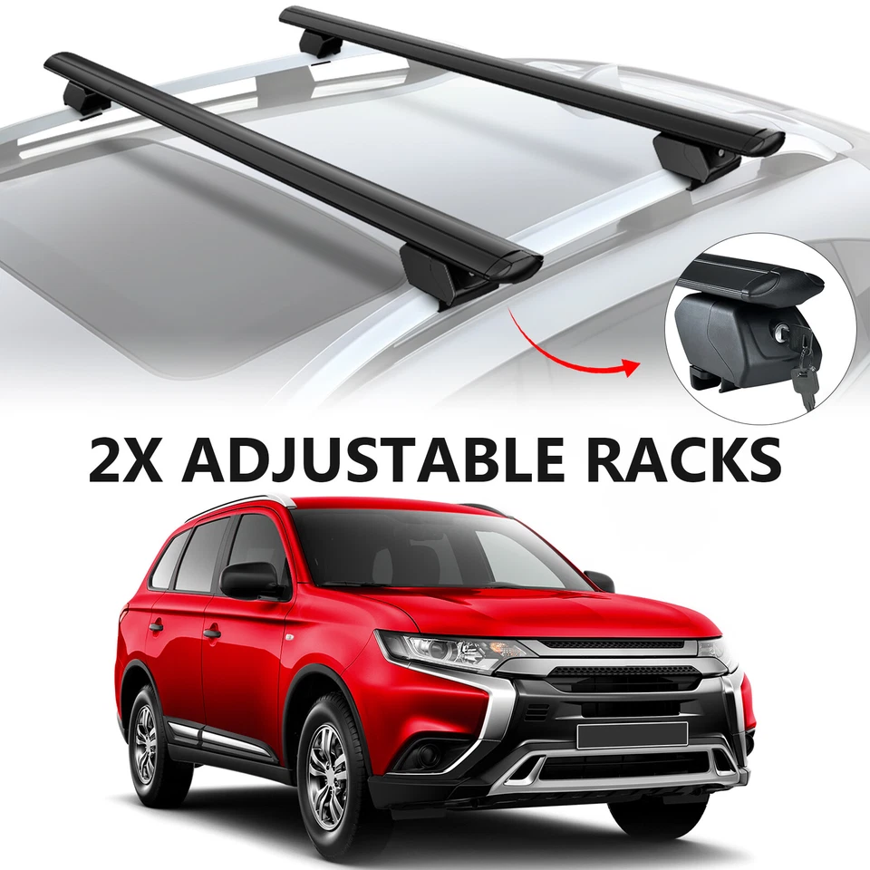300LBS Lockable Roof Rack Cross Bar for 2015-2024 Mitsubishi Outlander Steel - Image 1 of 4