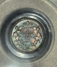 1902 Canada 5 Cents Edward VII - OBH PCGS AU58 - Beautiful Toning Toned Silver