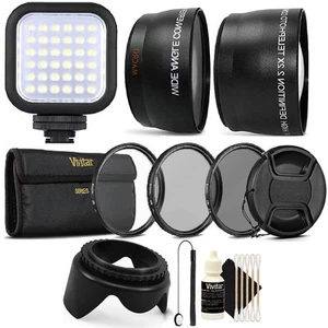 58MM Lens Filter Accessory Kit + LED Light for CANON EOS 550D 500D 450D 400D - Picture 1 of 9