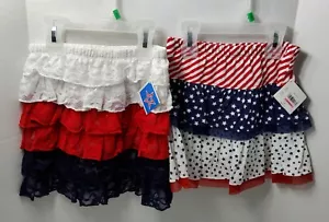 GONNE PATRIOTICHE RAGAZZE NUOVE CON ETICHETTE TAGLIA 5T (SET DI 2) - Foto 1 di 3