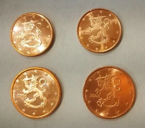 Finland 1 Cent 1999, 2003 2 Cent 2000, 2003 UNC - Picture 1 of 2