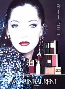 1990 YSL Yves Saint Laurent makeup Lucie de la Falaise MAGAZINE AD - Rituel - Picture 1 of 1