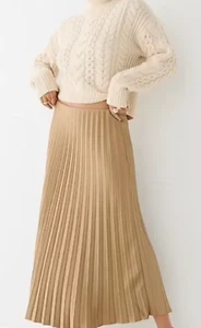 NUEVA FALDA MIDI PLISADA J.CREW CARMEL GWYNETH BN757 TALLA GRANDE L - Imagen 1 de 10
