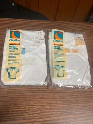 2 Nuevas Camisas Carter's Vintage Años 70 80 3 Meses / 3 meses - 2 Camisas a Presión Doble Pecho Foto 1 de 4