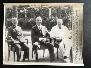 👍 1943 WORLD WAR II CAIRO CONFERENCE 3 HEADS OF STATES USA, UK AND CHINA PHOTO - Picture 1 of 4