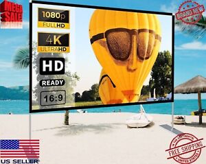 Projector Screen with Stand 100 inch 16:9 HD 4K Outdoor Projector Screen