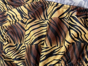 VINTAGE Polyester Bikini Briefs 90s NOS Tiger Print Hi Leg Cut Underwear Sz Med - Picture 1 of 4