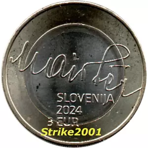 3 EURO SLOVENIA 2024 BIMETALLICO FDC RUDOLF MAISTER - Picture 1 of 2
