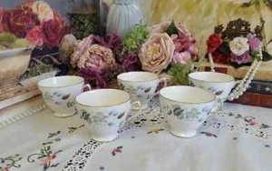colclough linden tea cups X 5 - Picture 1 of 12