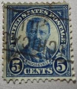 US Stamp Five Cent Theodore Roosevelt - Picture 1 of 2