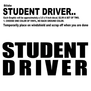 Decal Die Cut Vinyl Sticker Student Driver, Caution, Safety, Alert, Automobile - Foto 1 di 3