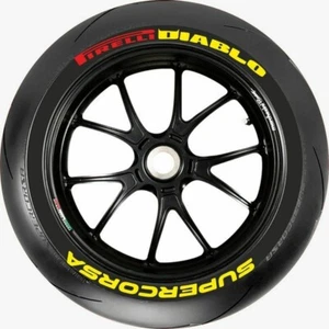 Permanent Tire Lettering Supercorsa yellow 0.75"FULL SET 15"-20"FITS MOTORCYCLE - Picture 1 of 2