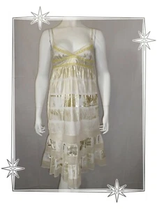 G - Robe Fantaisie Crème Doré Custo Barcelona Taille36 - Imagen 1 de 7