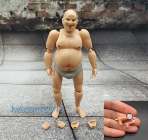 Figura de acción masculina flexible 1/12 cabeza cuerpo miserable tío grasa 6" 2 piezas juguetes para el pene - Imagen 1 de 12