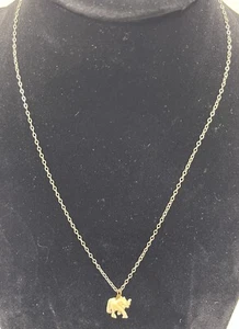 Vintage Sterling Silver Necklace & Carved Elephant Pendant Necklace-16” - Picture 1 of 7