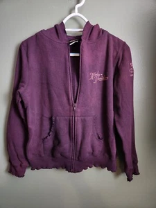 Damen Harley Davidson WEINLILA Full Zip Hoodie Fleece gefüttert Größe M GUC - Bild 1 von 6