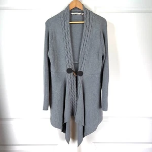 Soft Surroundings Women's Size XL Sweater Open Front Cardigan Gray Toggle Button - Picture 1 of 10