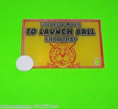 NO GOFERS Por WILLIAMS ORIGINAL NOS MÁQUINA DE PINBALL LETRERO DE BOLA DE LANZAMIENTO DE PLÁSTICO Foto 1 de 2