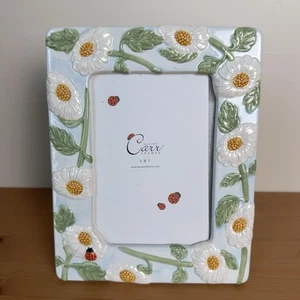 Carr Frames 5x7 Porzellan Bilderrahmen Gänseblümchen Marienkäfer Blumen Fotorahmen - Bild 1 von 10