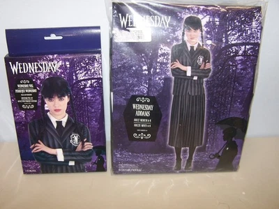 Wednesday Addams Adult Medium 6-8 Costume Halloween Dress Blazer with Wig - Image 1 of 4