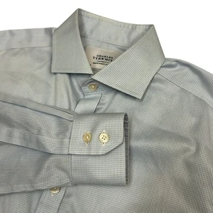 Charles Tyrwhitt Camicia Uomo 15,5 35 Extra Slim Fit Blu Testa Unghie Manica Lunga - Foto 1 di 8