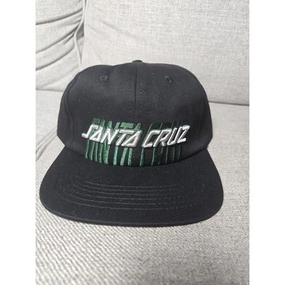 Santa Cruz Para Hombre Grande Borde Plano Snapback OSFA Negro y Verde Nuevo Sin Etiquetas Foto 1 de 4