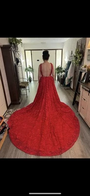 VESTIDO DE NOVIA LORÉWHITE LUXARY MUJER ROJO Talla 12 NUEVO CON ETIQUETAS Foto 1 de 4