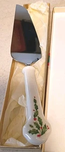 Lenox Holiday Edelstahl Porzellan Griff Kuchen/Tortenheber in Box Weihnachten - Bild 1 von 4