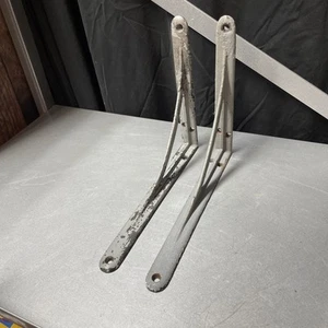 (2) Vintage Iron Shelf Brackets 9" x 7" x 7/8" - Picture 1 of 5