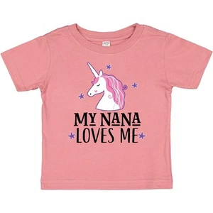 Inktastic My Nana Loves Me Unicorn Baby T-Shirt Childs Clothing Apparel Infant - Picture 1 of 4