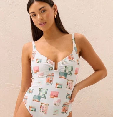 Maiô feminino novo com etiquetas Abercrombie & Fitch fio U peça única - Imagem 1 de 4