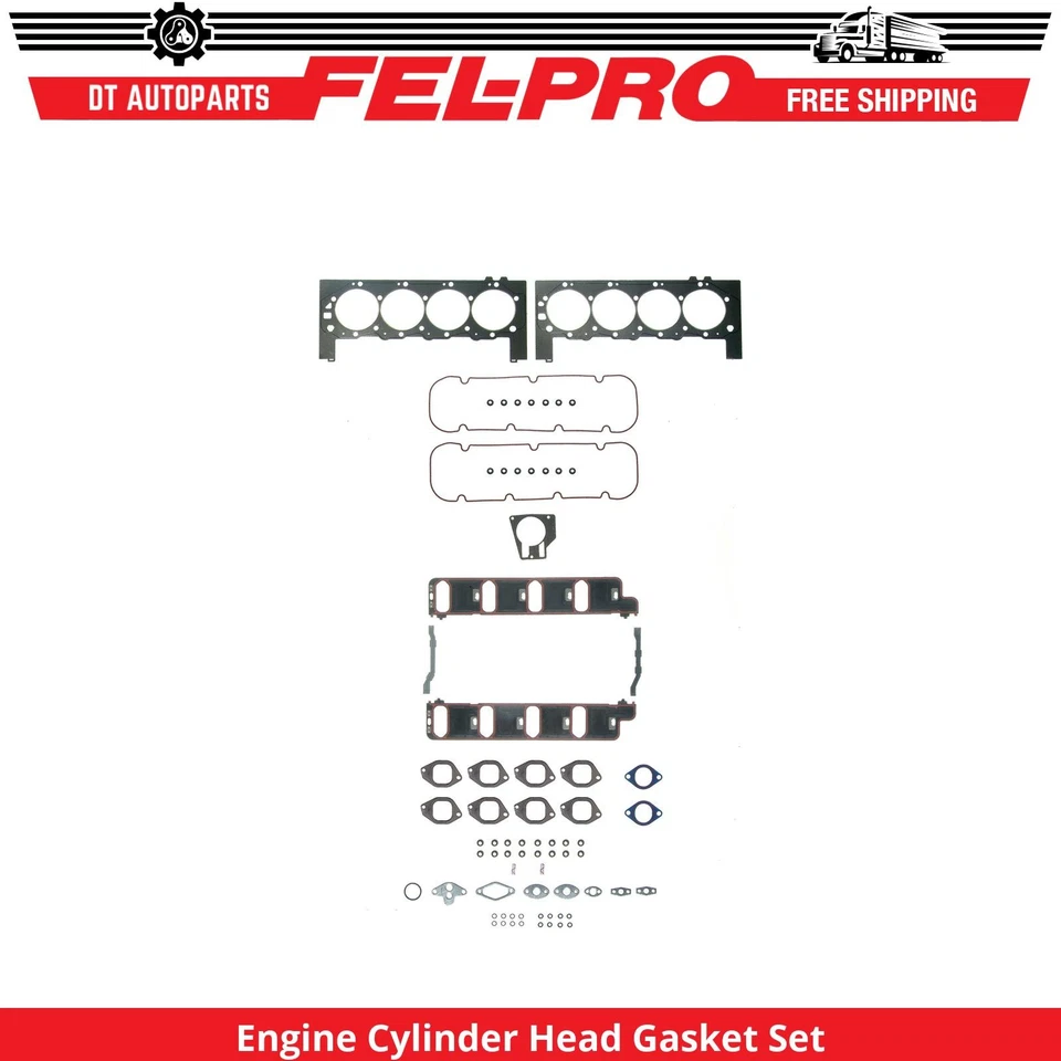 Para 2001-2002 GMC C3500HD 8.1L V8 conjunto de junta de cabeça de cilindro de motor Fel-Pro - Imagem 1 de 1