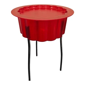 Mesa auxiliar de almacenamiento de plástico esmerilado Ikea Hatten años 90 cromo rojo retro - Imagen 1 de 14