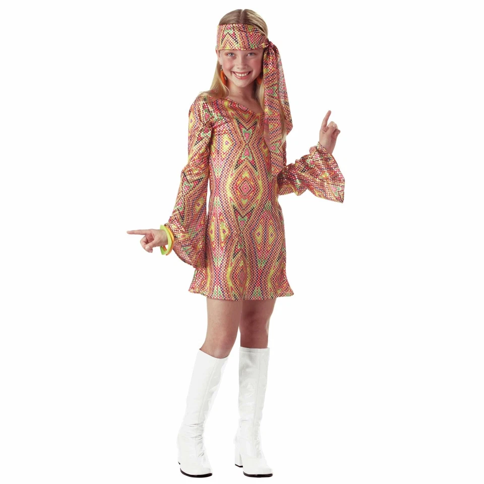 Disco Dolly 1960s 1970s Hippie Hippy Go Go Retro Book Week Girls Costume - Image 1 of 1