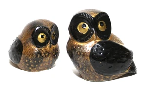 Otagiri Owls Stoneware Figurines Brown Mother & Baby Set 2 - Picture 1 of 6