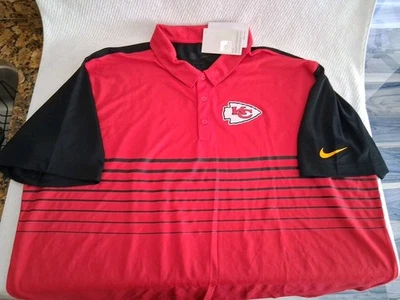 NEW Kansas City KC Chiefs Nike NFL Team Apparel Dri-Fit Red Polo Shirt Men's 3XL - Image 1 of 4