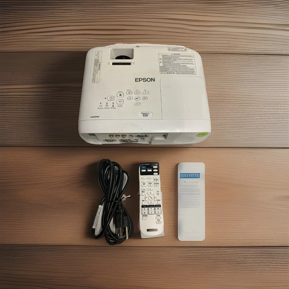 Epson PowerLite E20 3400 Lumens HDMI Projector REMOTE Included *LOW HOURS!* - Image 1 of 1
