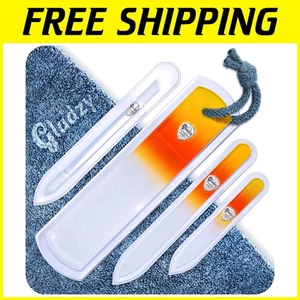 Professional Czech Glass Nail File Set with Lifetime Guarantee - Travel-Friendly - Picture 1 of 10