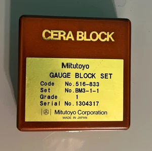 Mitutoyo Gage Block Set - Code 516-833 Set BM3-1-1 Grade 1 - Picture 1 of 2