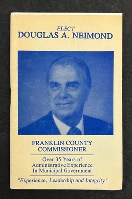1992 Franklin Co PA Elect Douglas Neimond Commissioner Vintage Political Notizblock - Bild 1 von 3