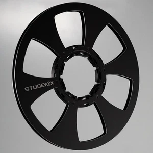 1X Studevox 10.5" Edge Polished Black Aluminium Tape Reel For Tape Recorders - Bild 1 von 10