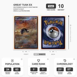 Great Tusk ex 246/198 SV01: Scarlet & Violet Base Set Holo - Picture 1 of 3