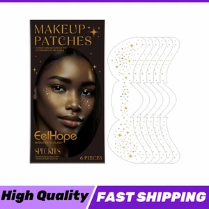 6PC Makeup Patch - Gold Glitter Freckles Face Tattoo Face Makeup Freckle Makeup - Picture 1 of 12