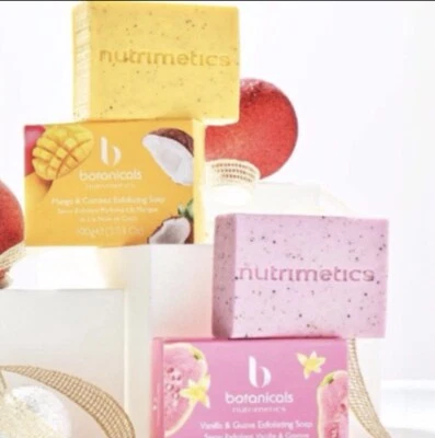 2 Items Nutrimetics Botanicals Exfoliating Soap Vanilla Guava Mango Coconut - Image 1 of 2