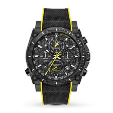 Bulova Precisionist Men's 98B312 Quartz Chronograph Black Rubber Strap Watch